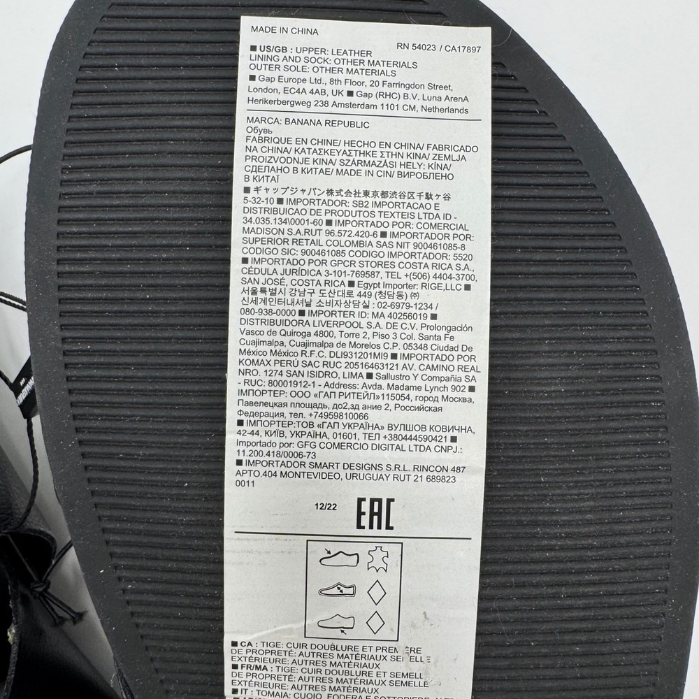 NEW Banana Republic Crossover Leather Slide Sandals 9 Black Minimalist 629080 - Picture 6 of 15